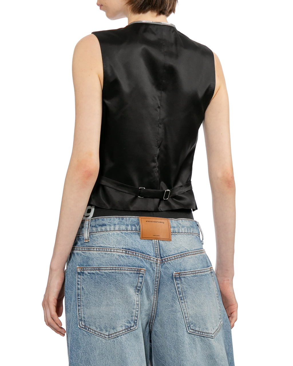 Patchwork zip up vest