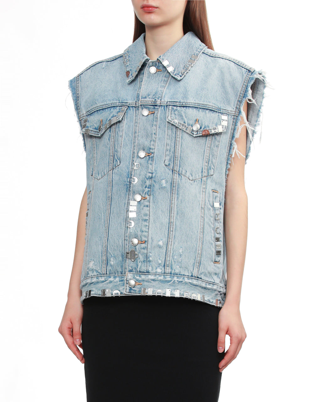 Regen denim oversized vest