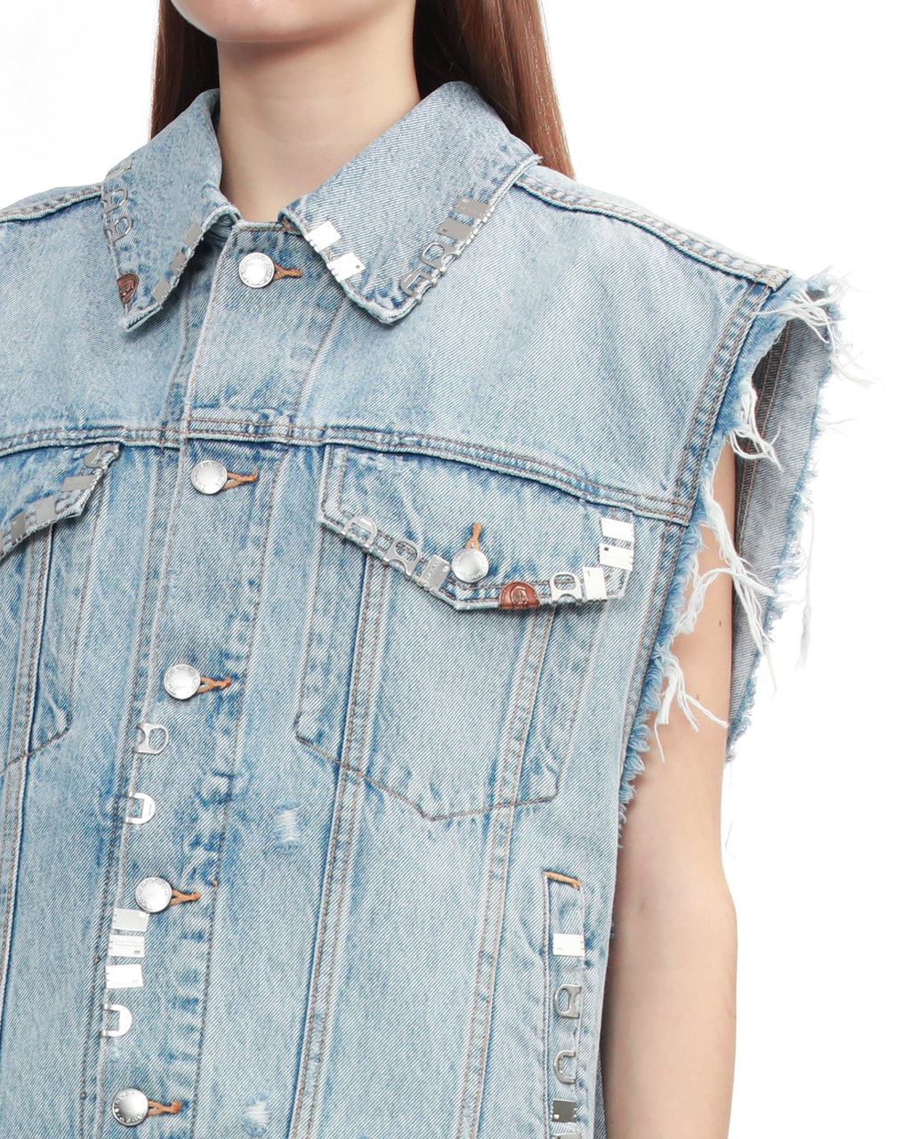 Regen denim oversized vest