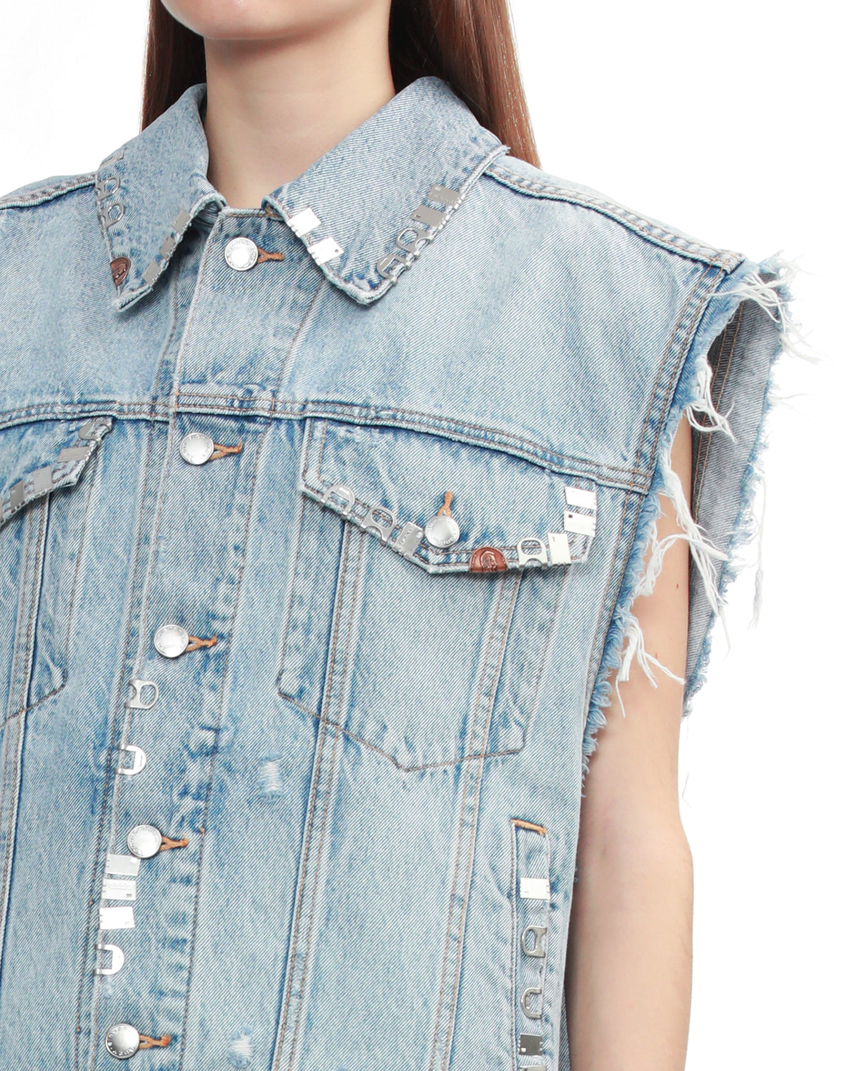 Regen denim oversized vest