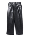 Leather-blend pants