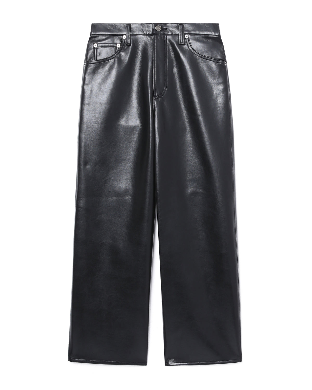 Leather-blend pants