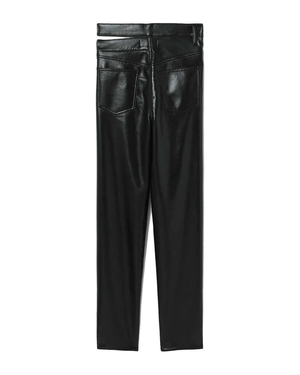 Recycled leather broken waistband jeans