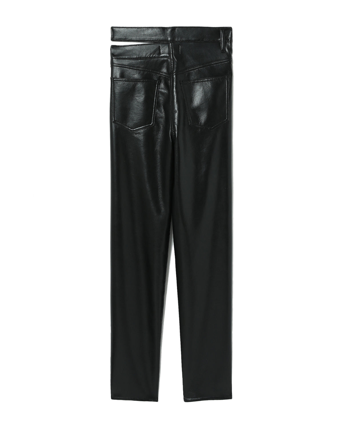 Recycled leather broken waistband jeans