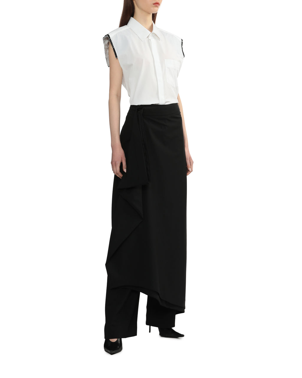 Asymmetrical skirt pants