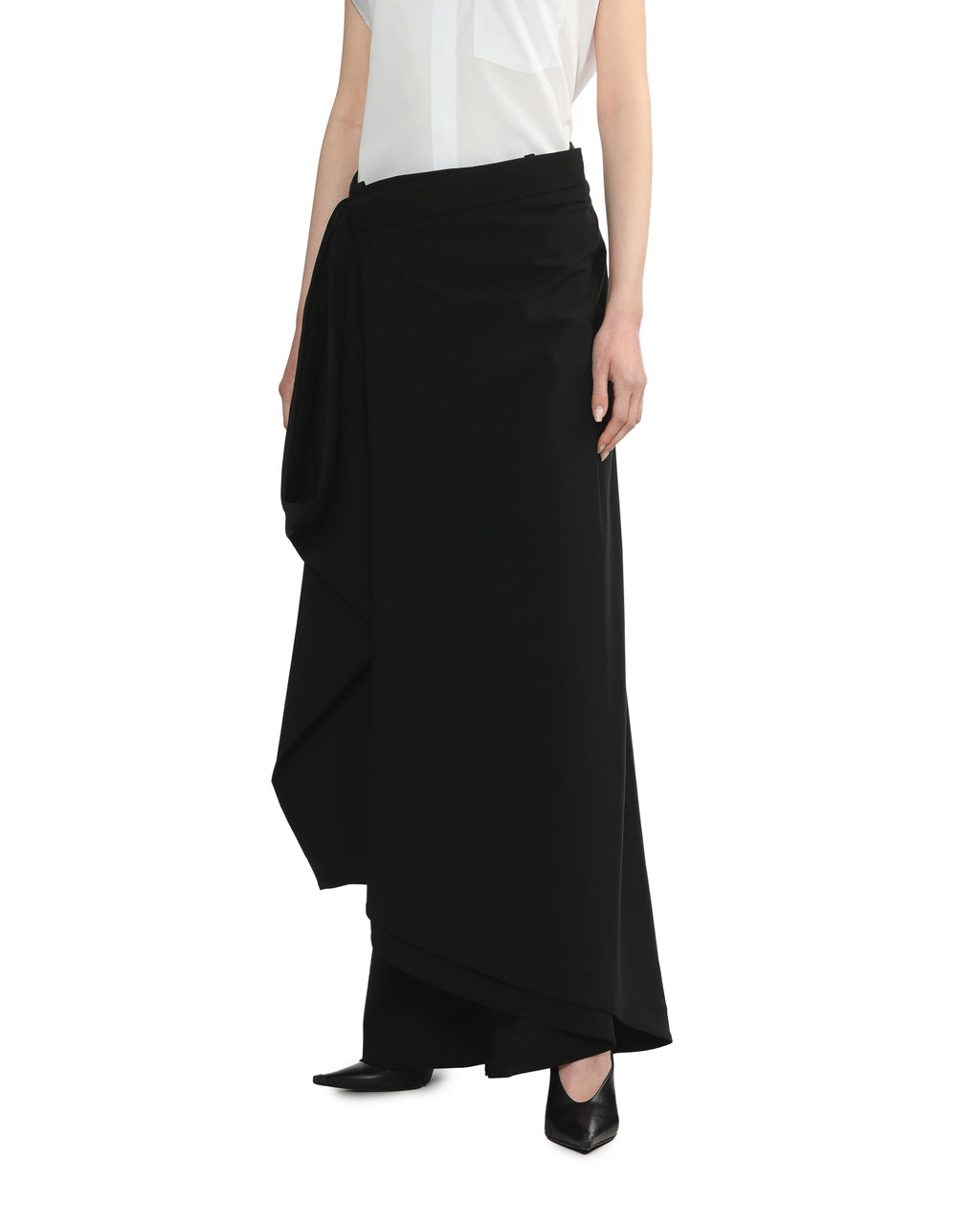 Asymmetrical skirt pants