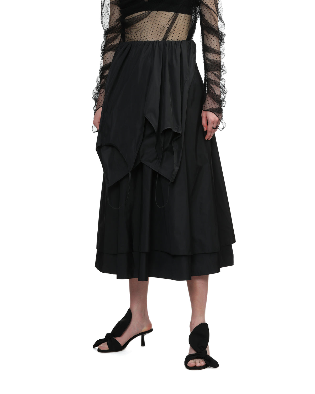 Drape detail layered skirt