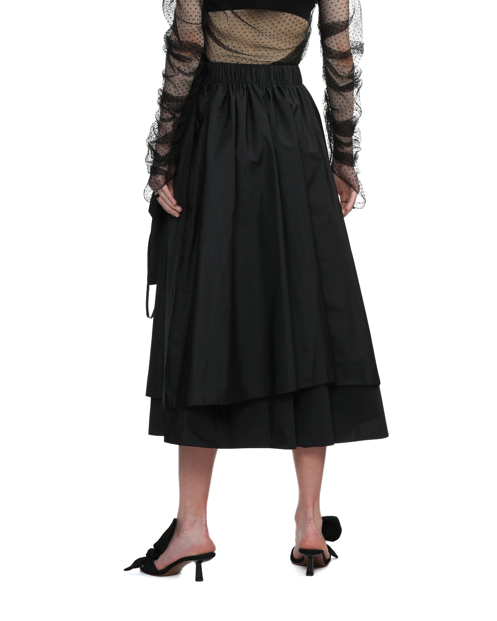 Drape detail layered skirt