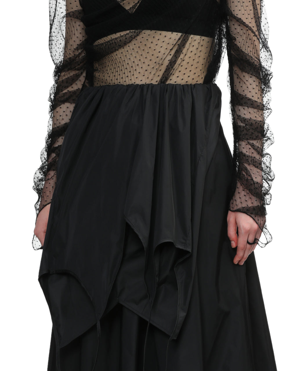 Drape detail layered skirt