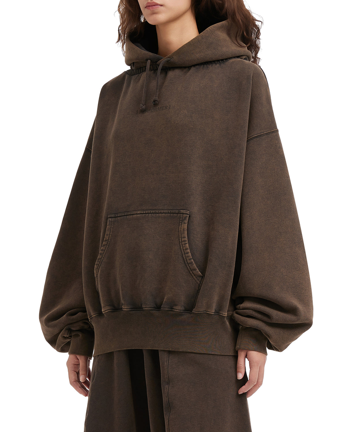 Gathered cropped hoodie