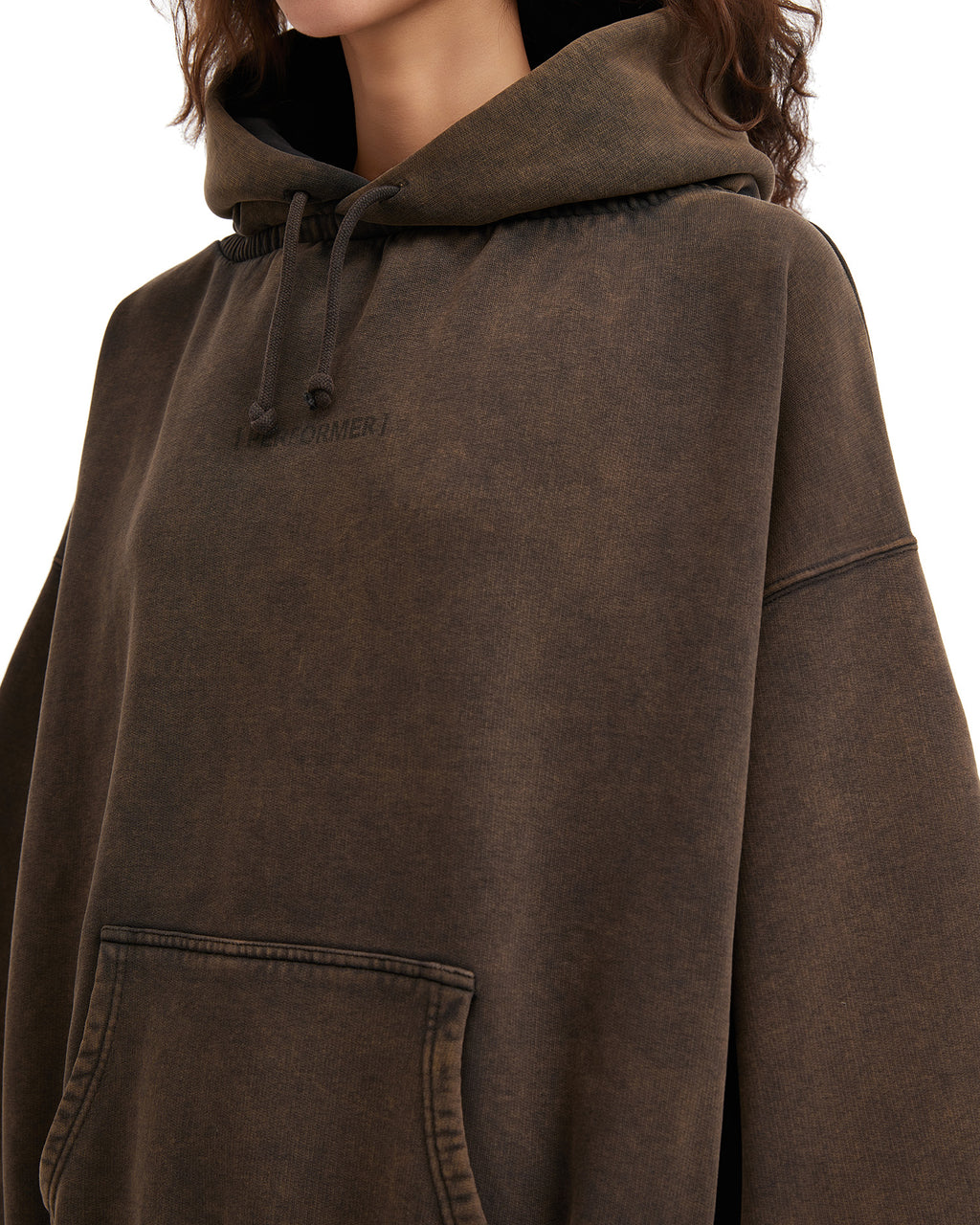 Gathered cropped hoodie