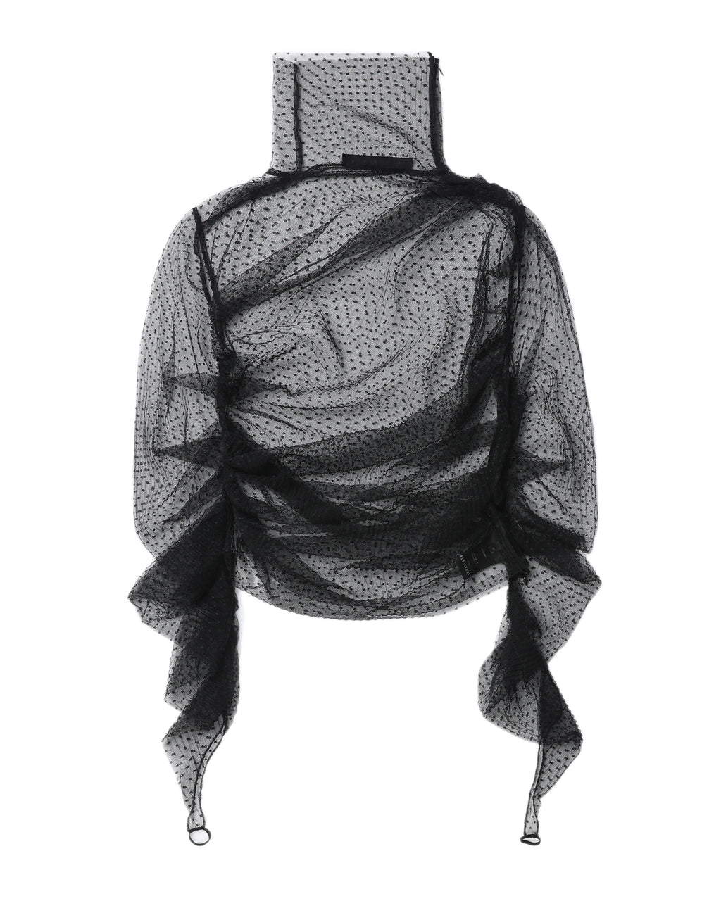 Sheer patterned turtle neck top