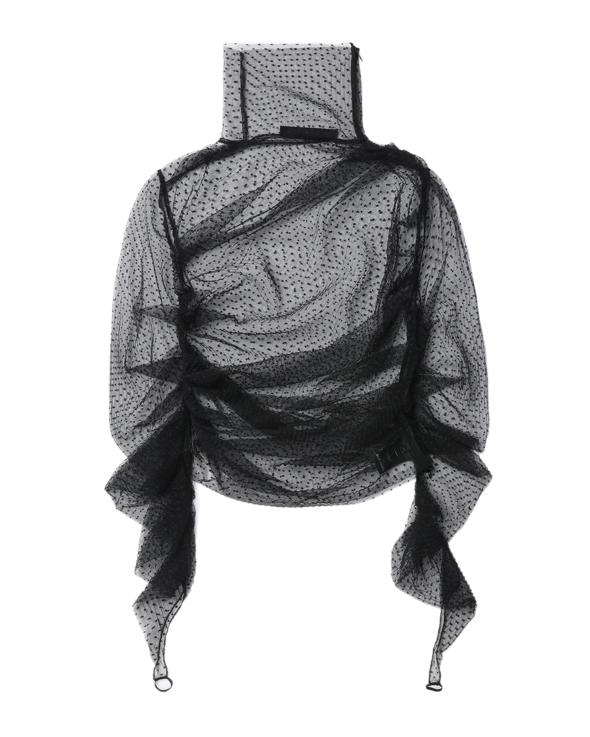 Sheer patterned turtle neck top