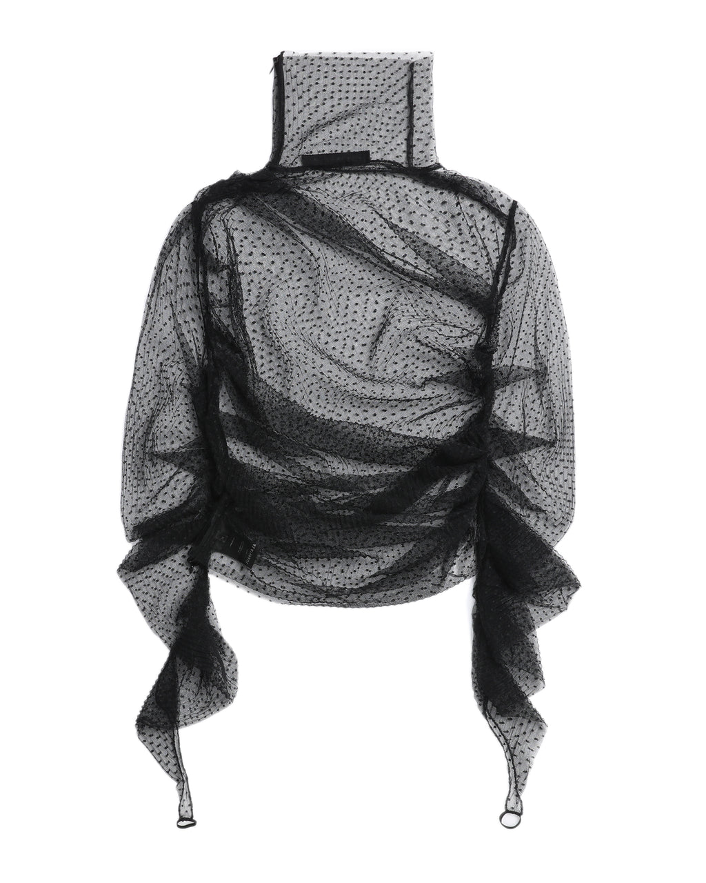 Sheer patterned turtle neck top