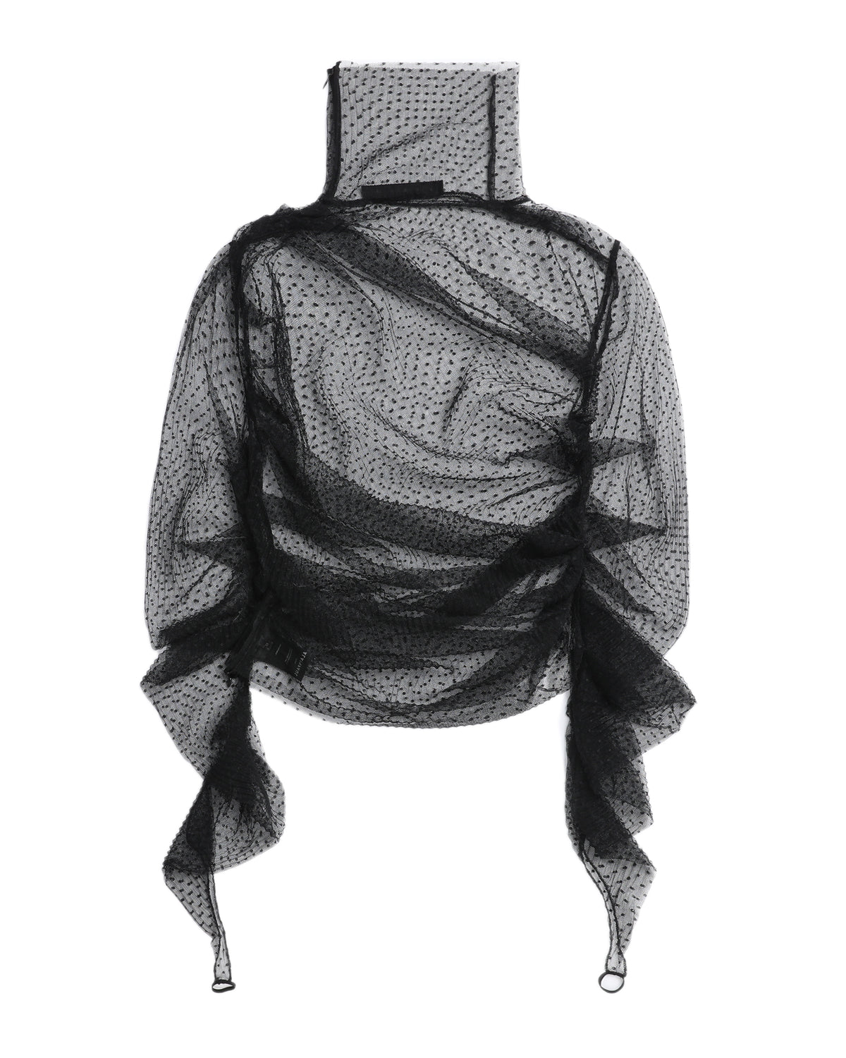 Sheer patterned turtle neck top