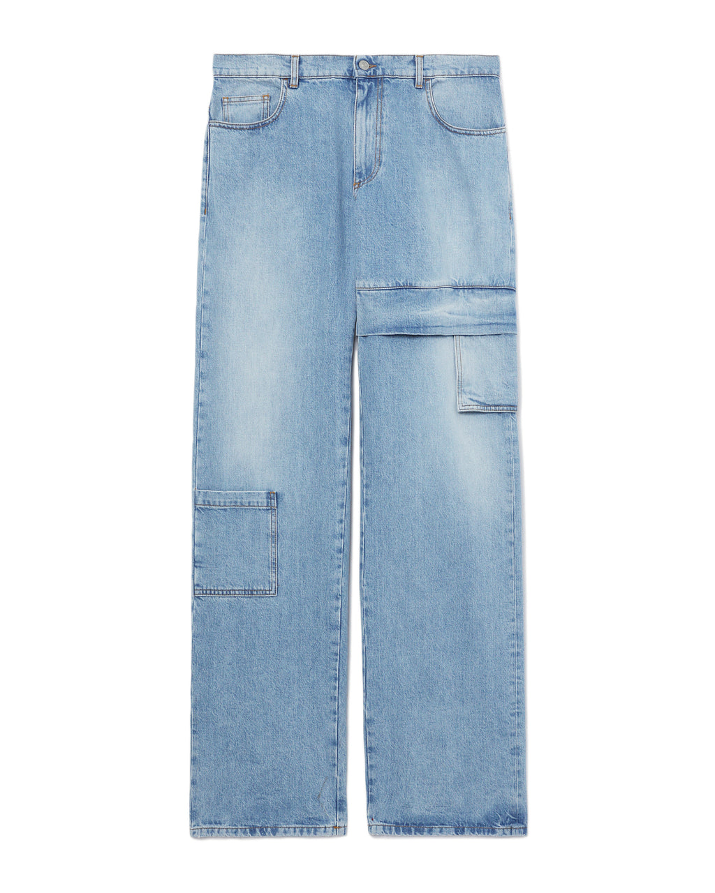 Oversized denim cargo pants