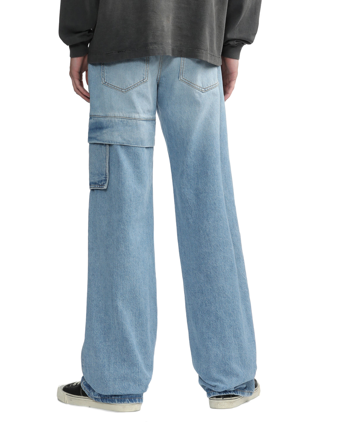Oversized denim cargo pants