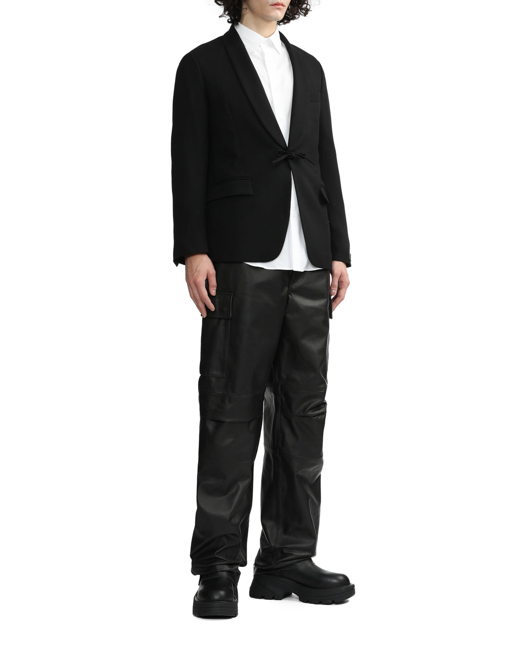 Leather cargo pants