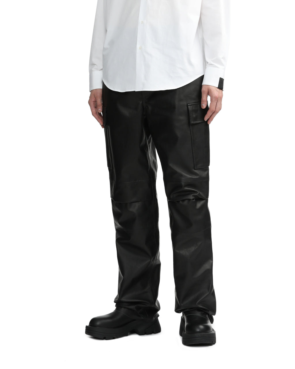 Leather cargo pants