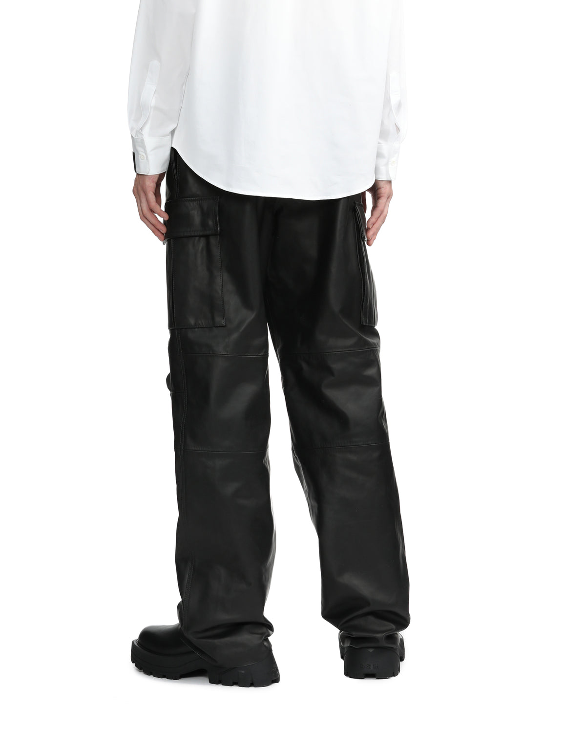 Leather cargo pants