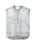 Bleached denim vest