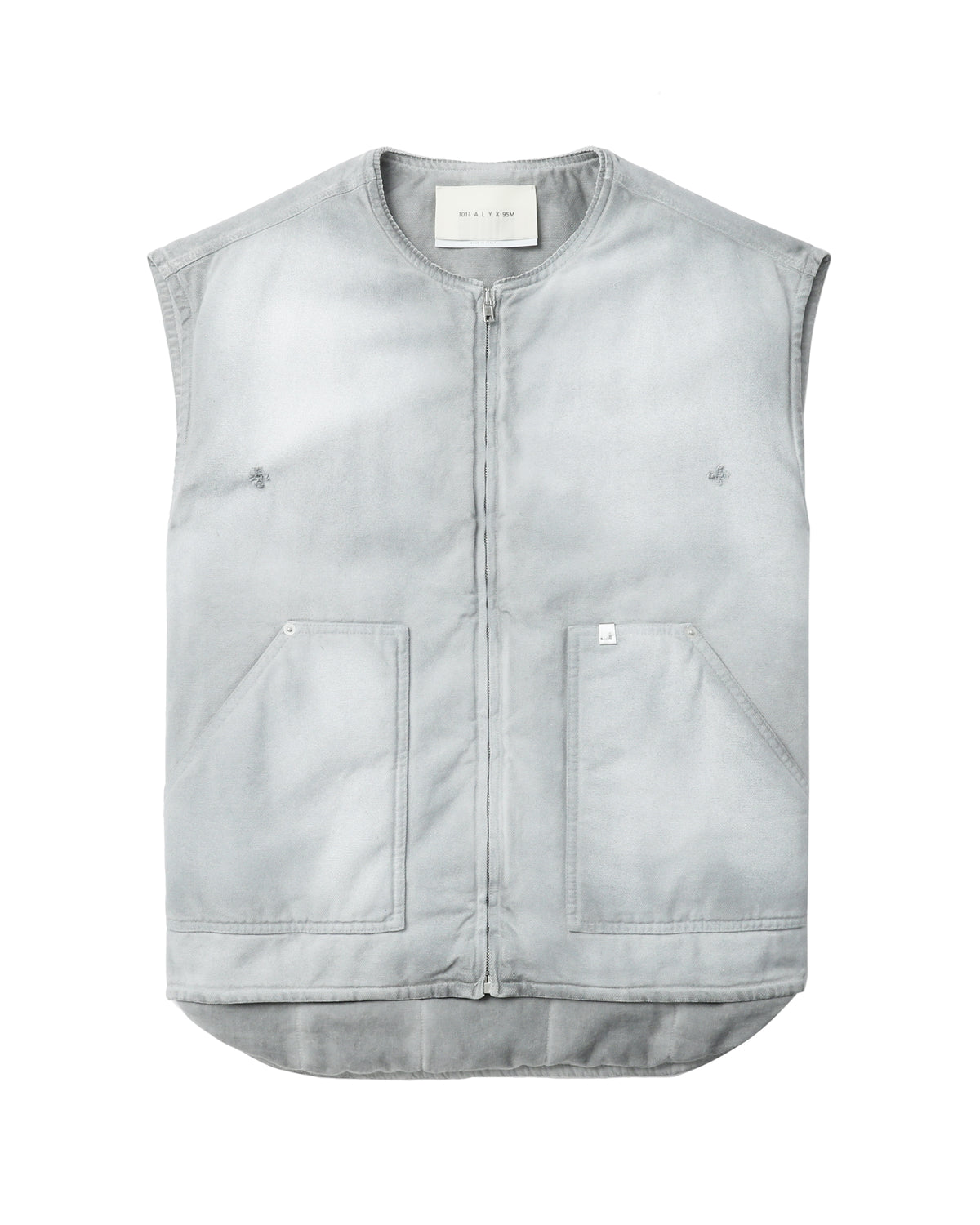 Bleached denim vest