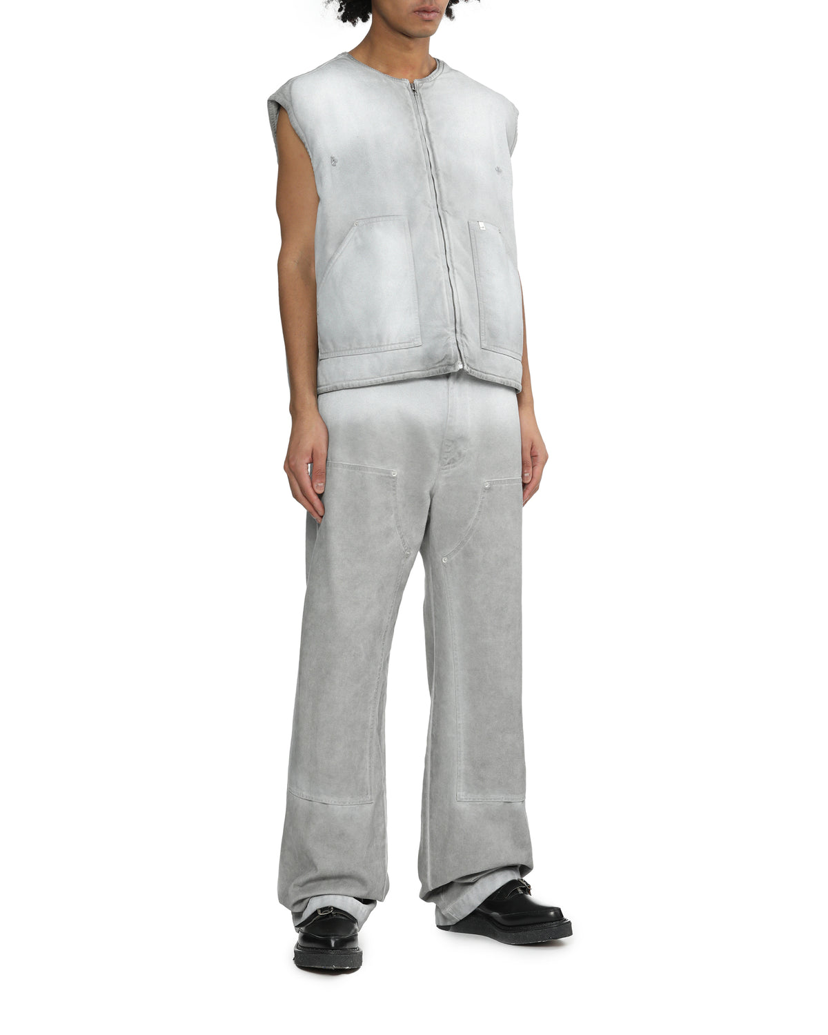 Bleached denim vest