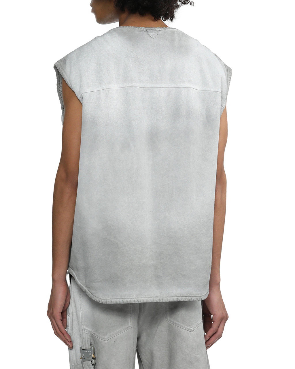 Bleached denim vest
