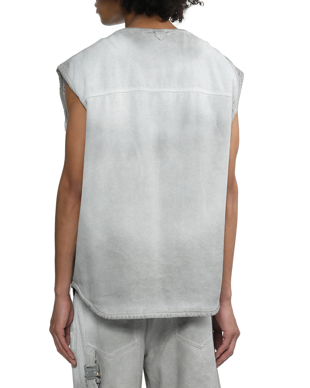 Bleached denim vest