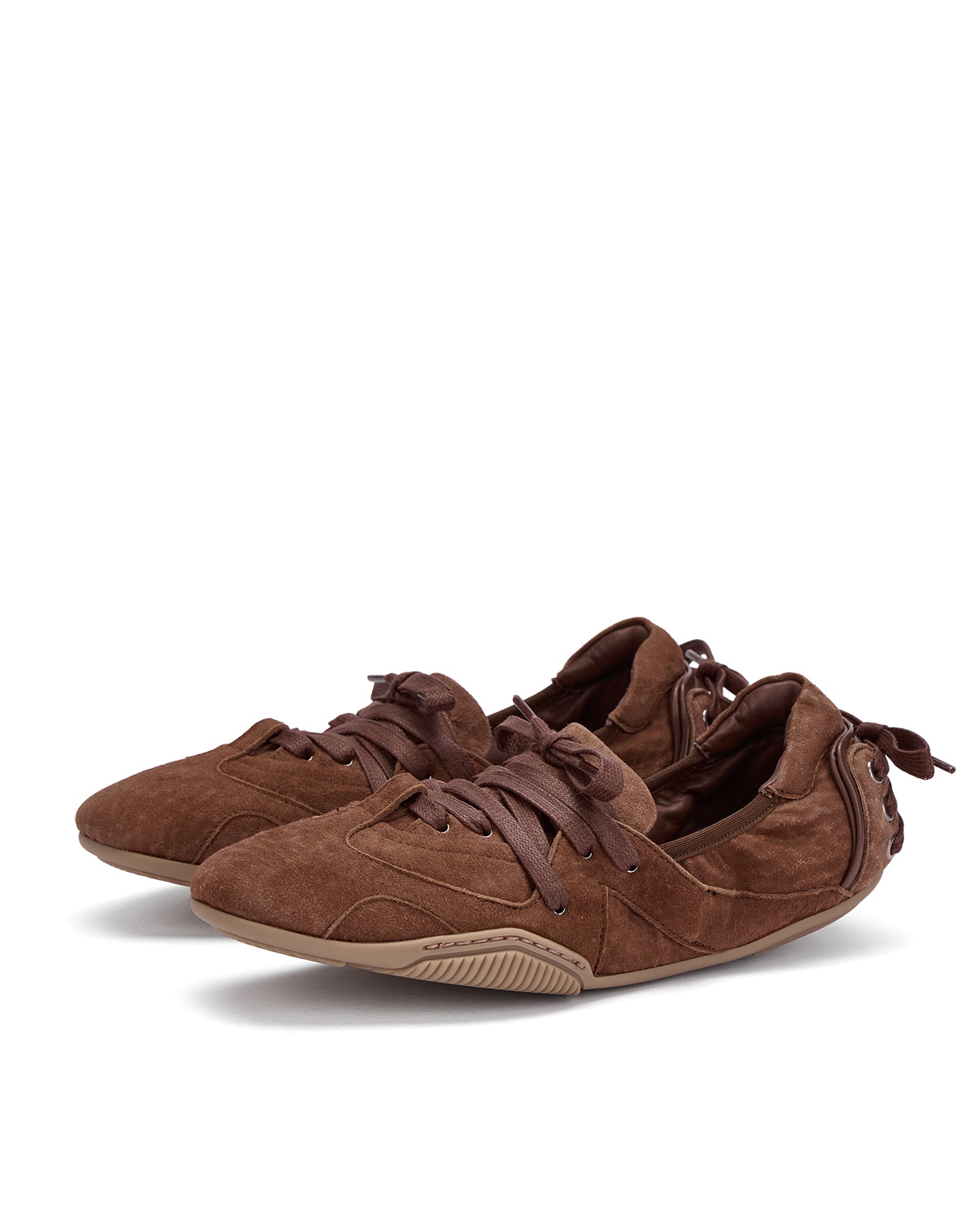 Suede panelled low-top sneakers