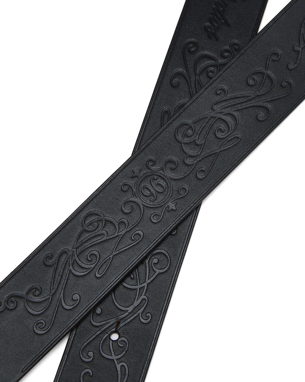 Leather logo buckle belt