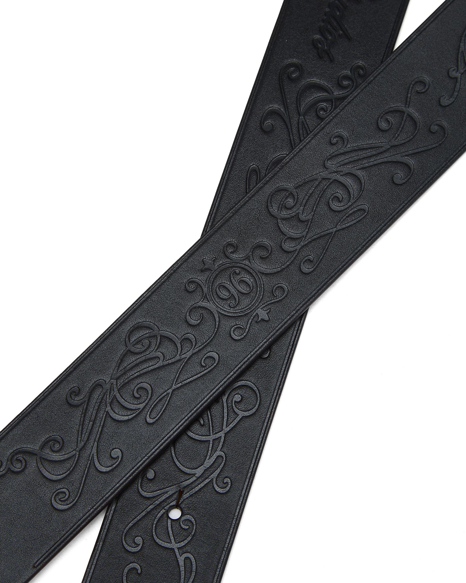 Leather logo buckle belt