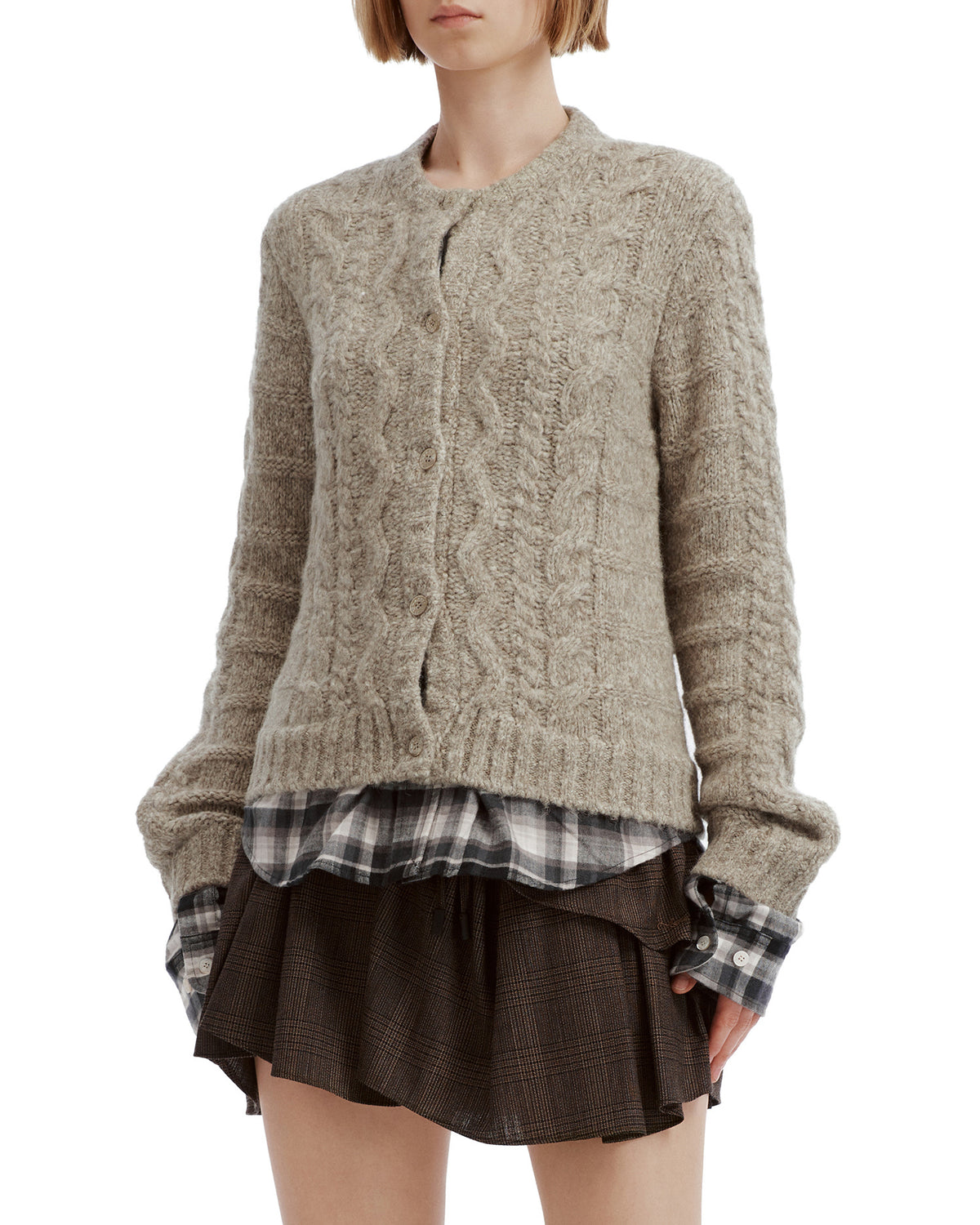 Cable knit cardigan