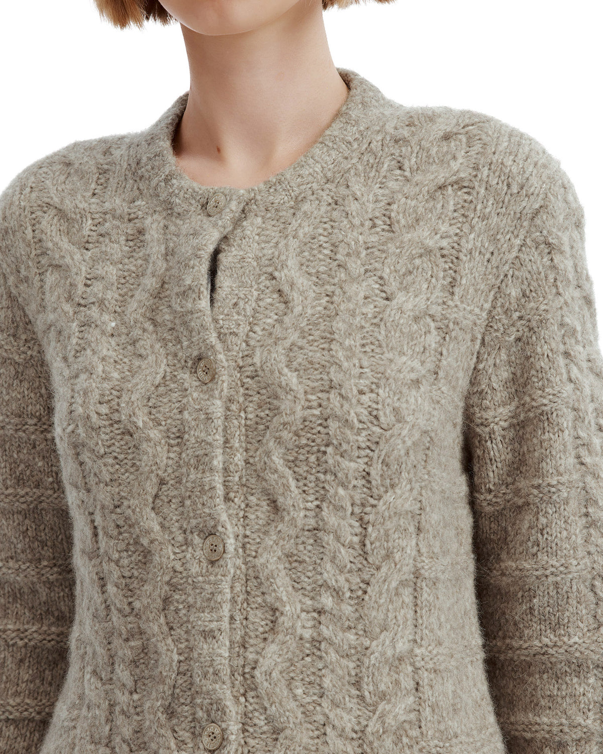 Cable knit cardigan