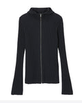 Hooded knit jacket