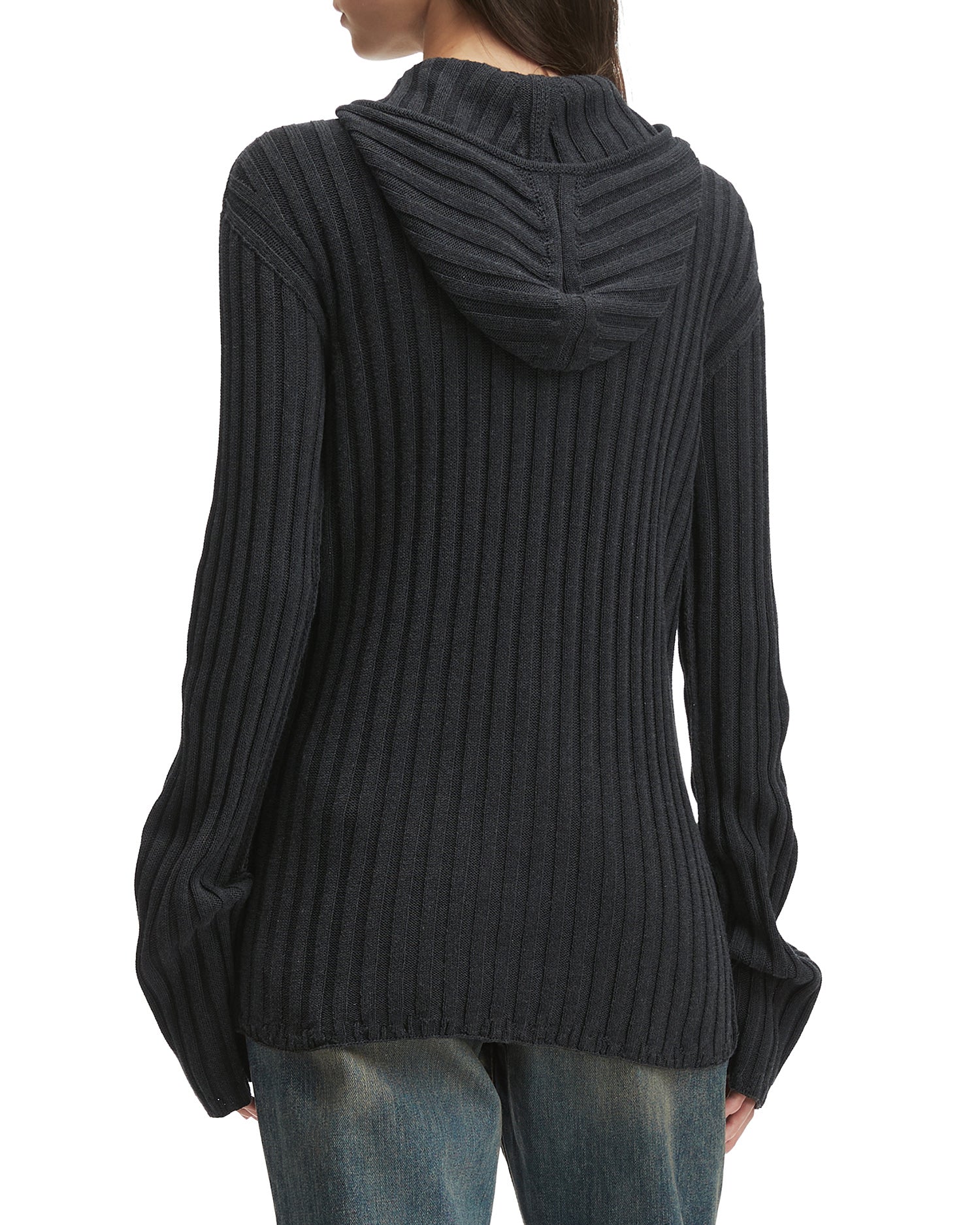 Hooded knit jacket