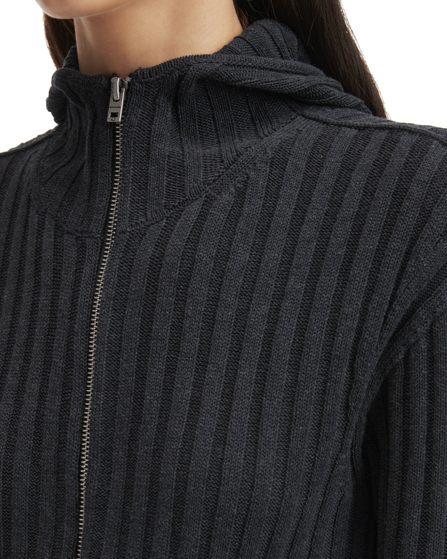 Hooded knit jacket