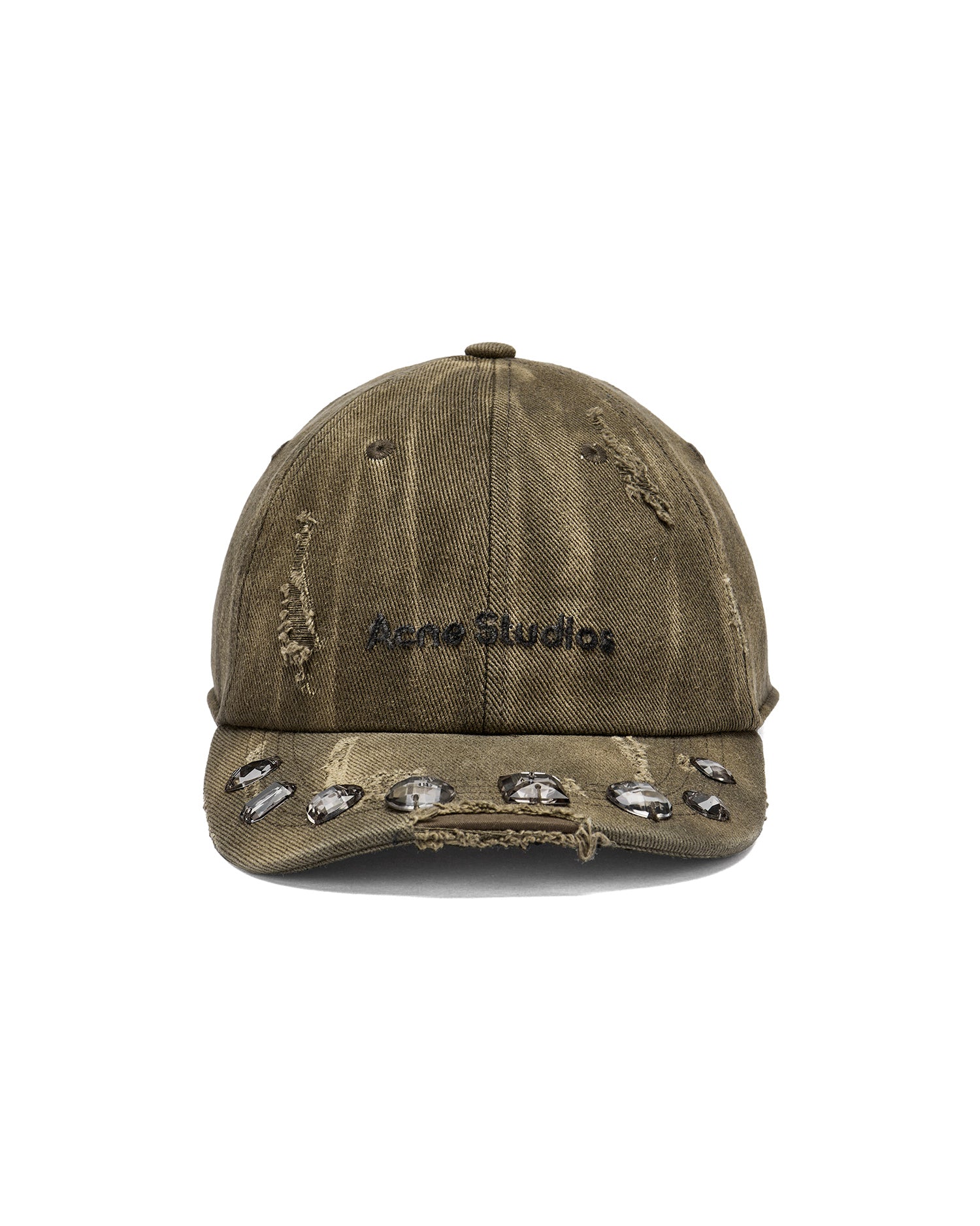 Distressed logo cap