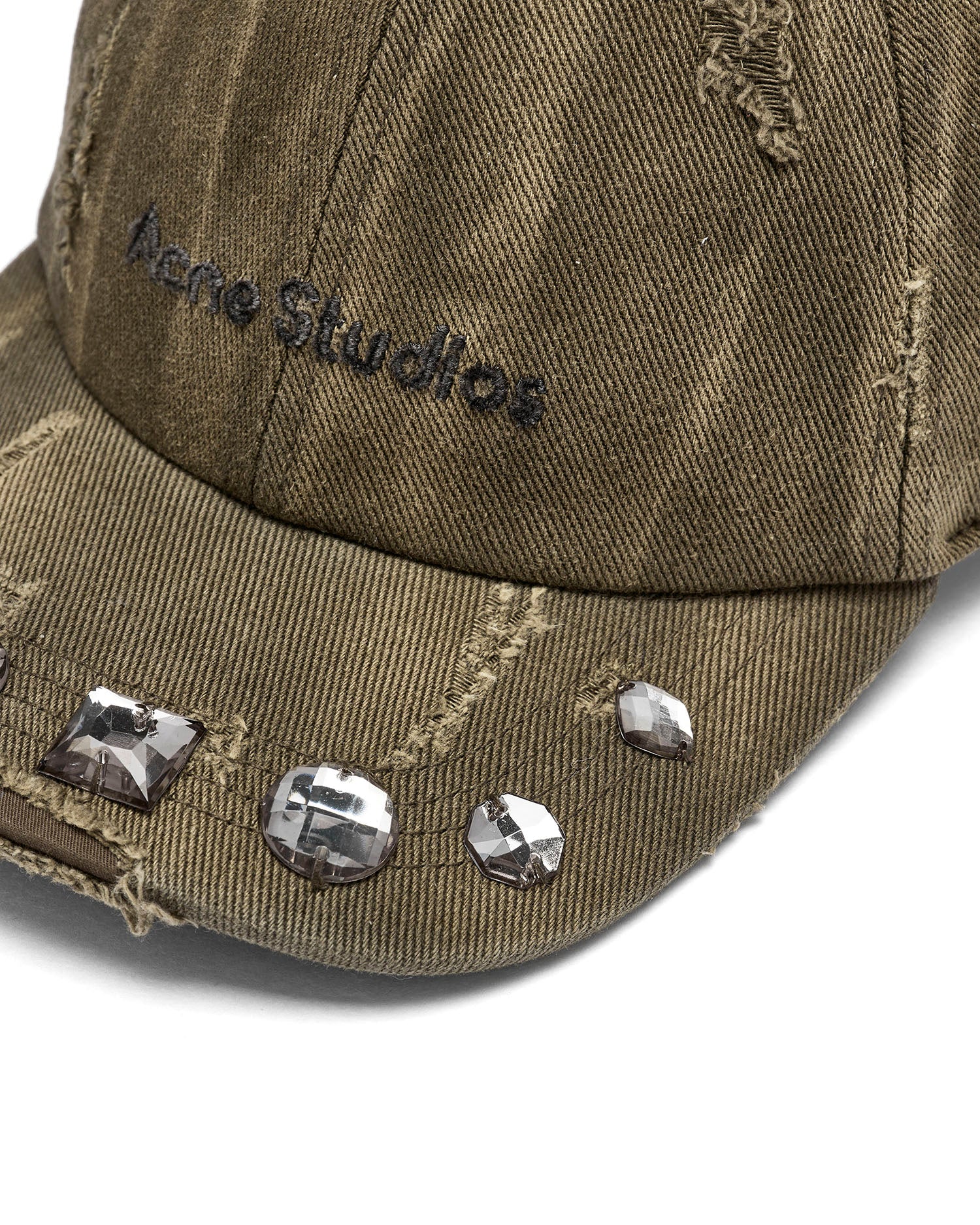 Distressed logo cap