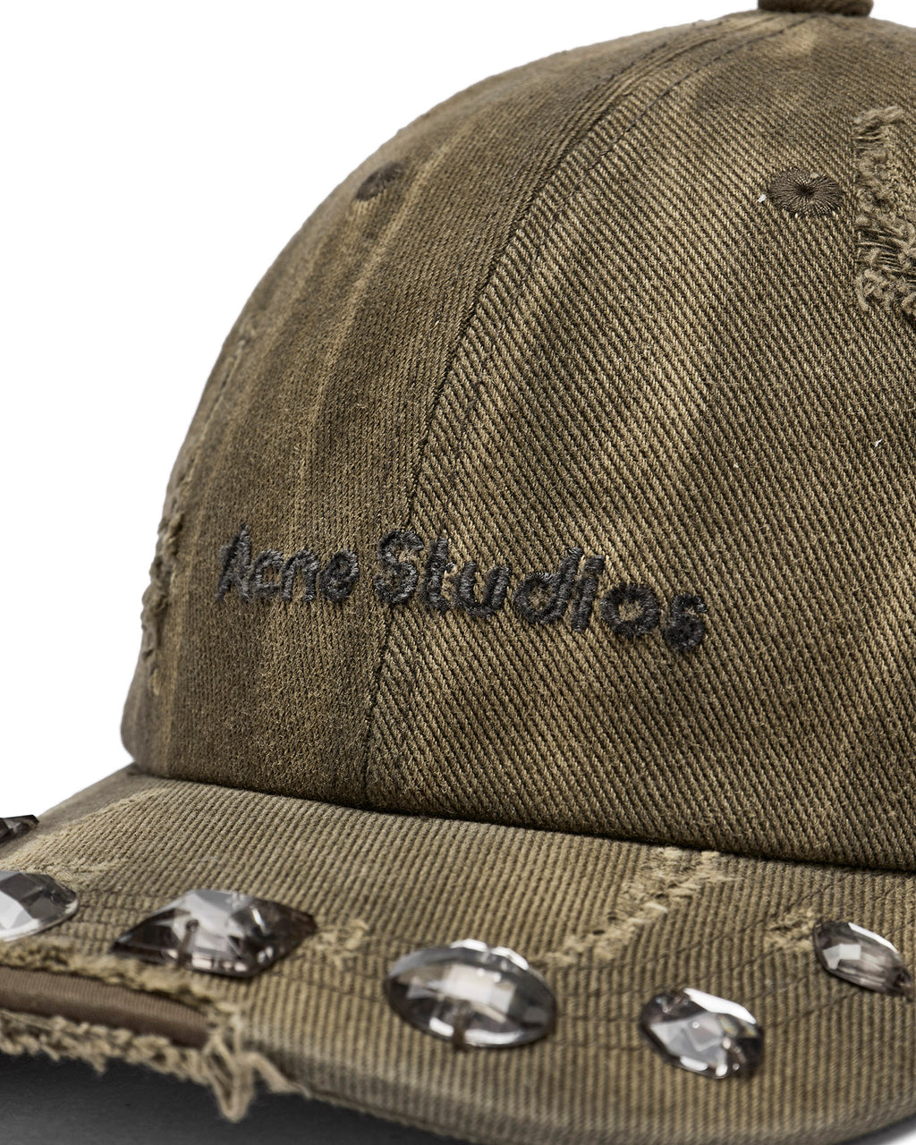 Distressed logo cap