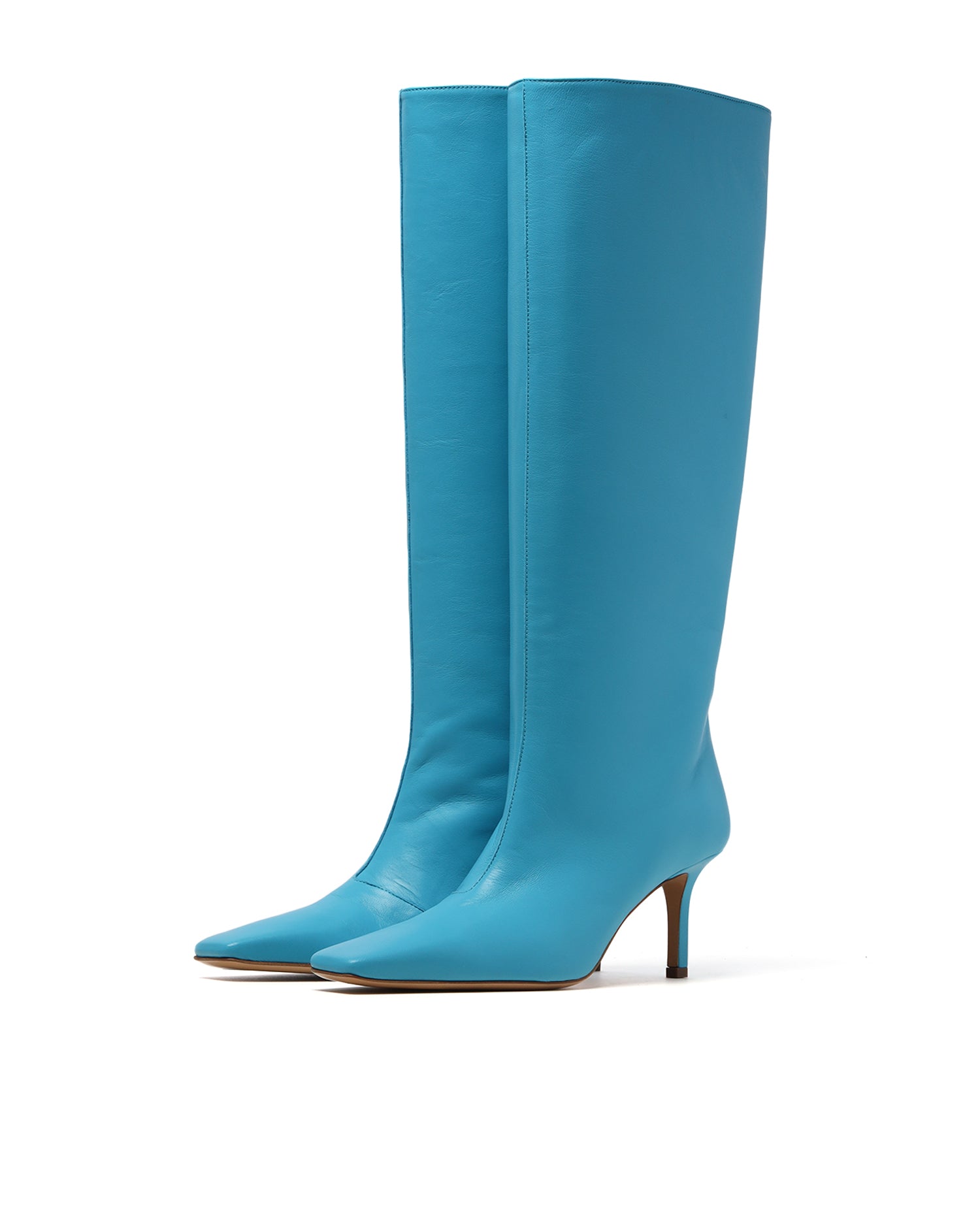 Leather heel boots