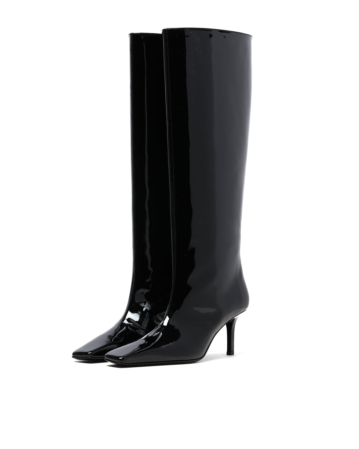 Leather heel boots