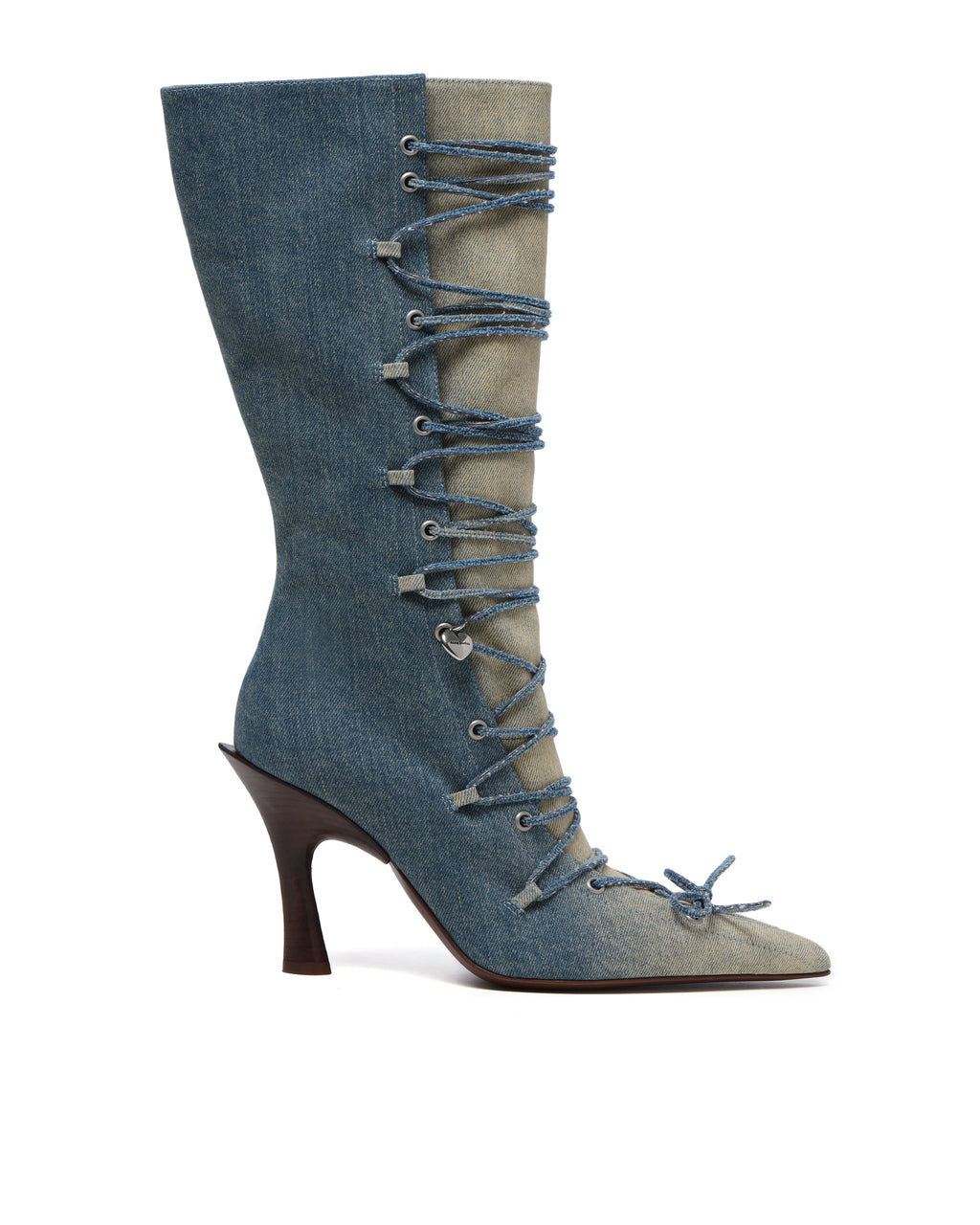 Lace-up heel boots