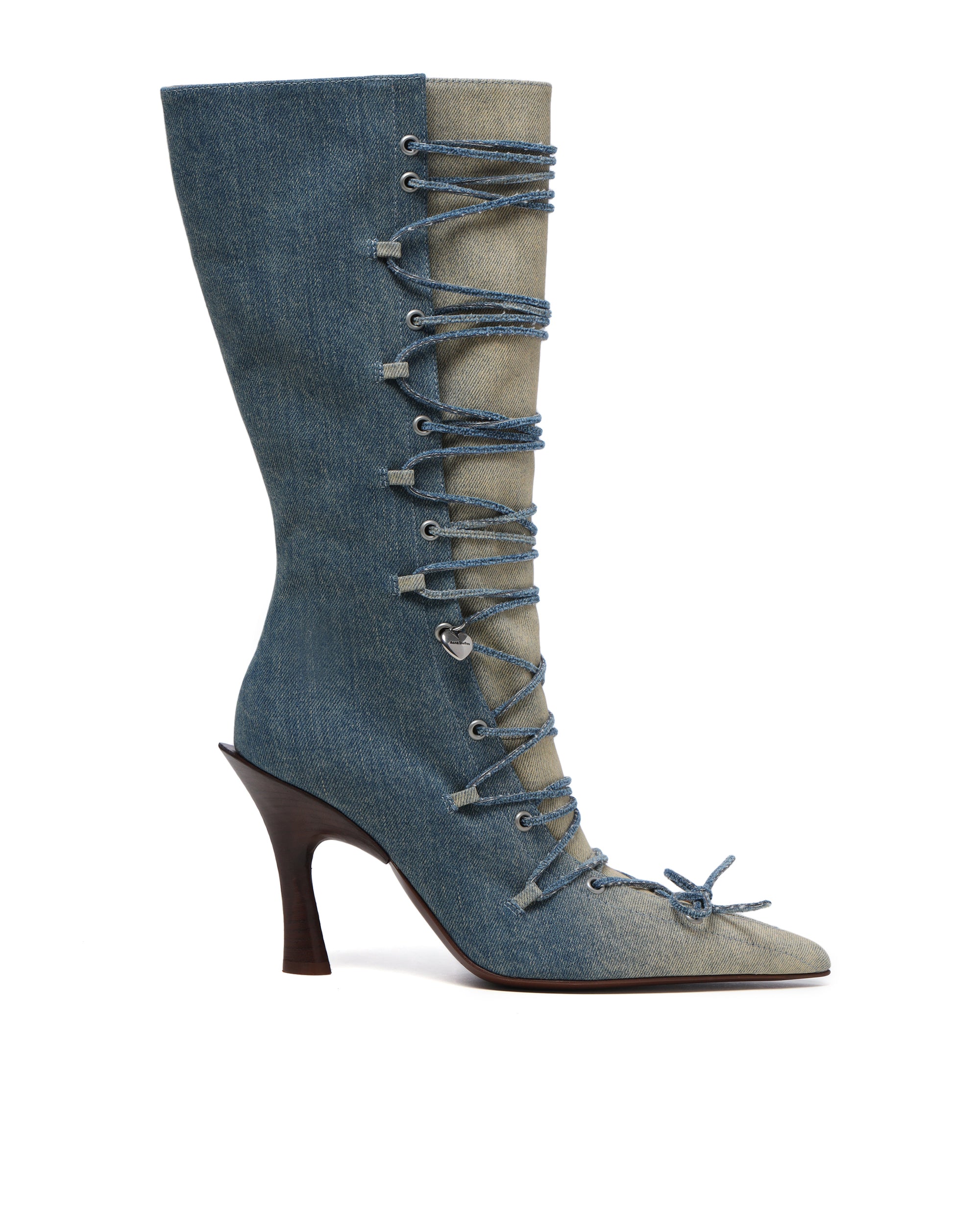 Lace-up heel boots