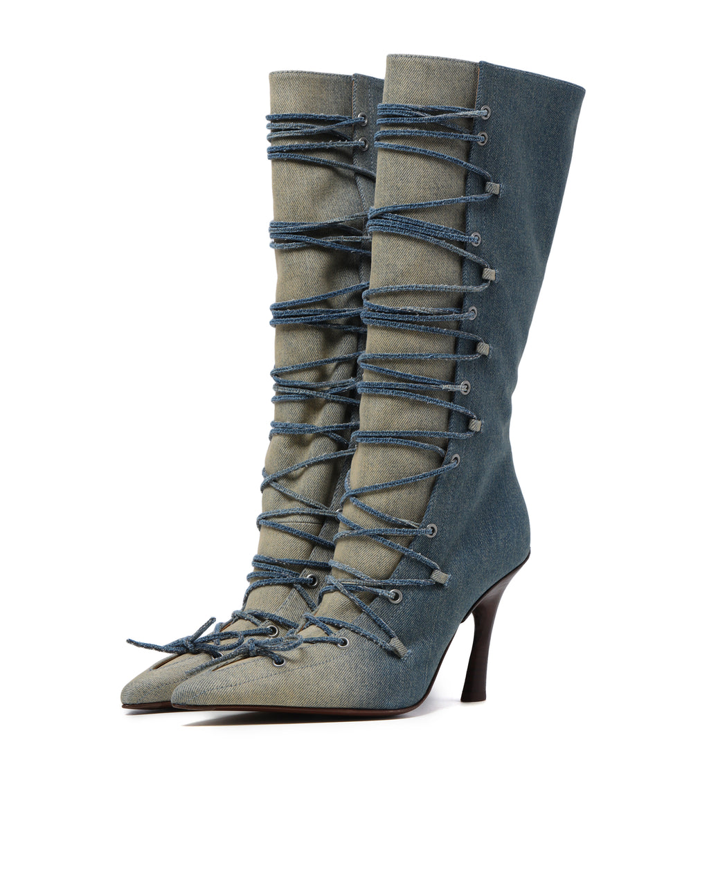 Lace-up heel boots