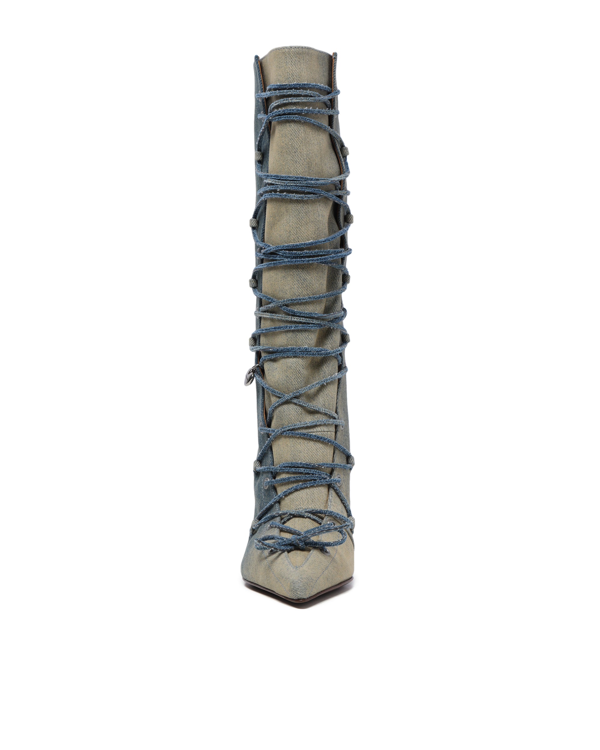 Lace-up heel boots