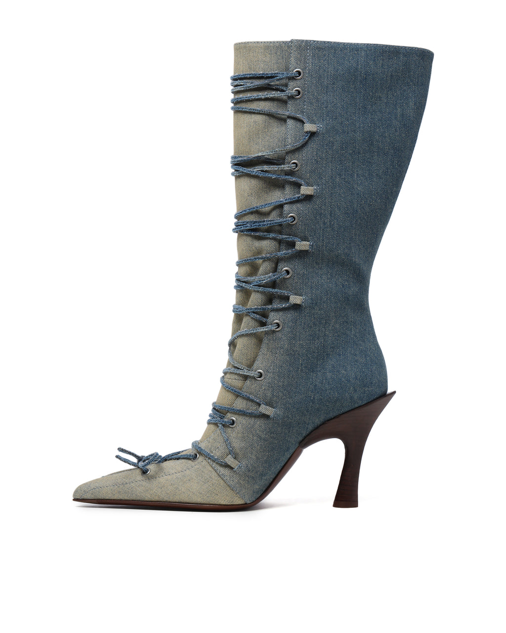 Lace-up heel boots