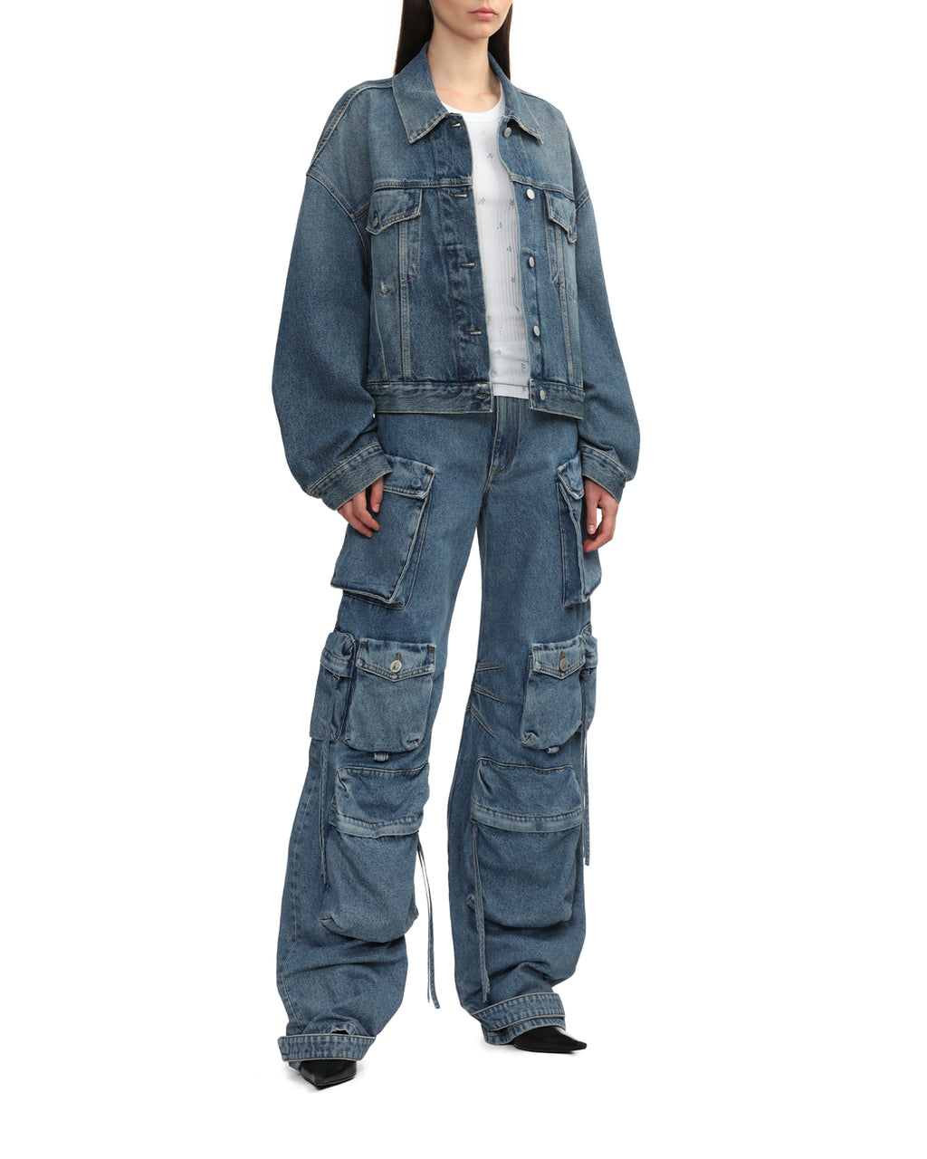Relaxed cropped fit denim jacket
