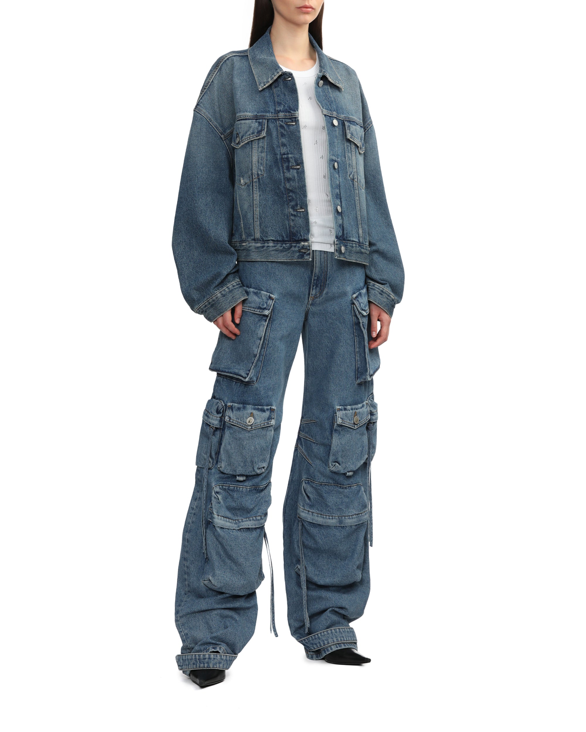 Relaxed cropped fit denim jacket