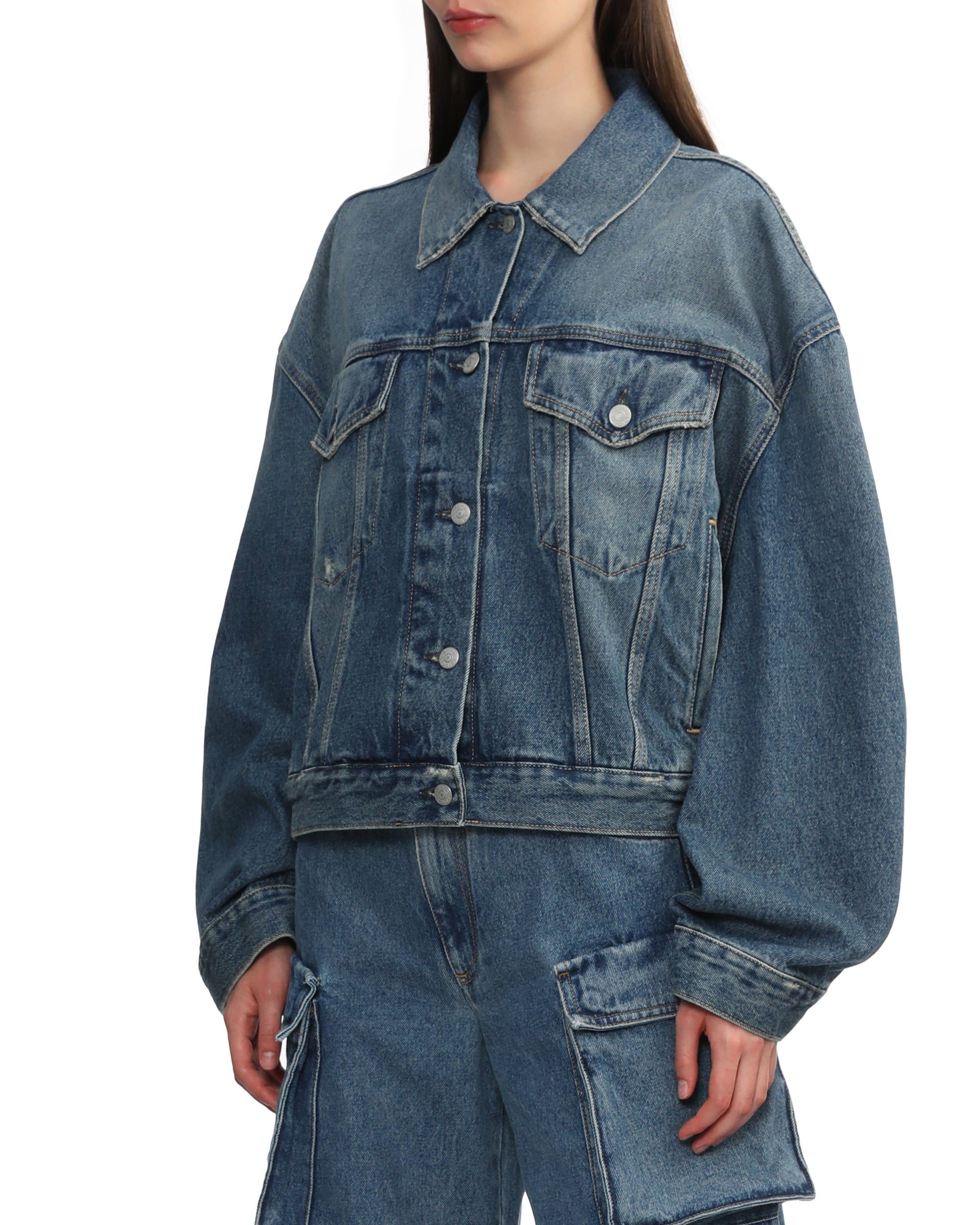 Relaxed cropped fit denim jacket